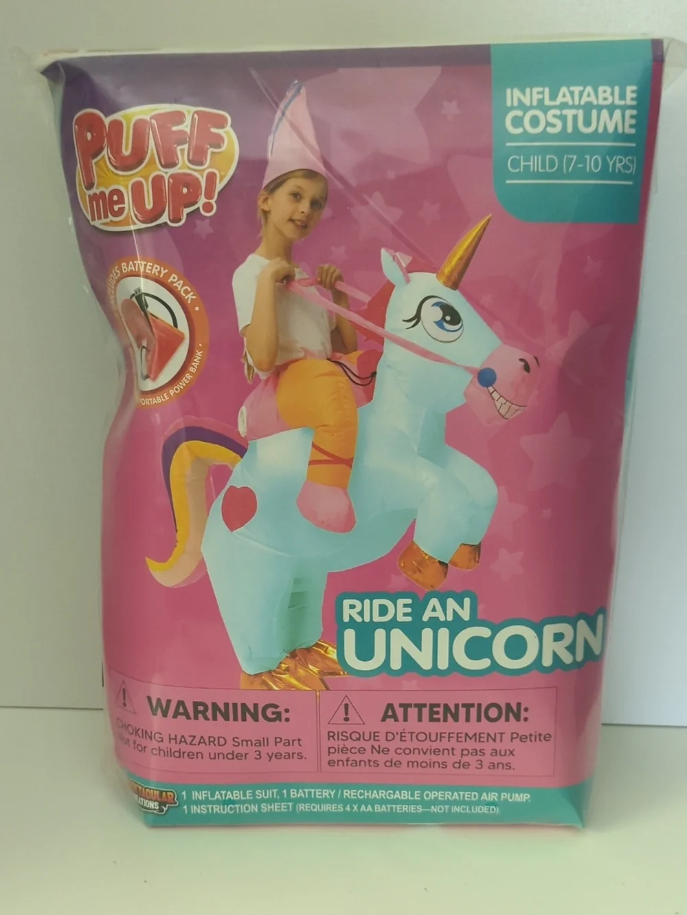 Puff Me Up Ride An Unicorn Inflatable Costume 7-10Y